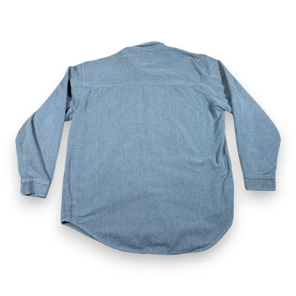 Vintage Levis Shirt Adult LARGE Blue White Houndstooth Check Cotton Grunge 90s